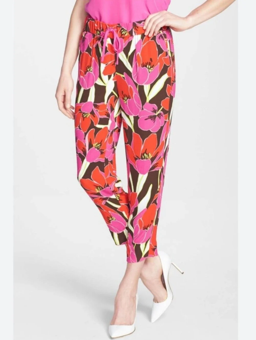 Kate Spade Tropical Hutton Cropped Ankle Lounge Pants Floral Size 6